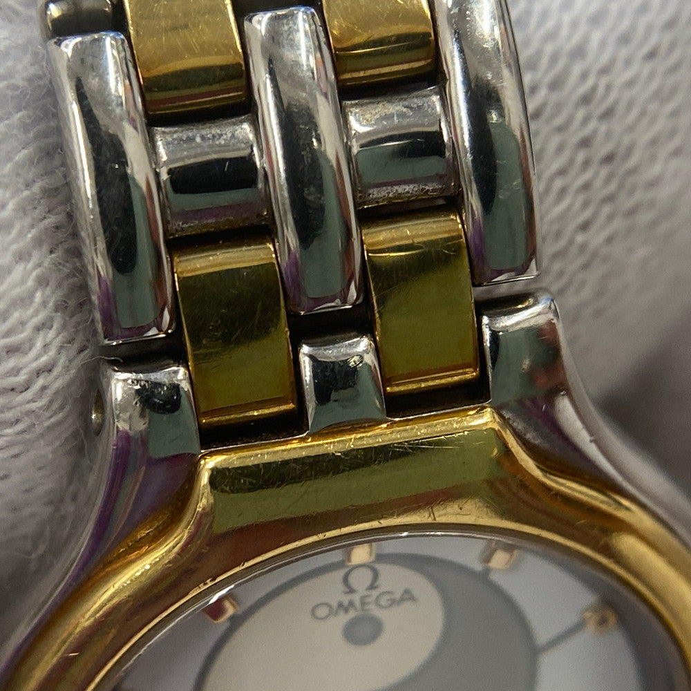【中古品】【レディース】 OMEGA オメガ シンボル K18/ステンレス コンビ 595.0101 クォーツ レディース腕時計 稼働品 197-260614-KB-11-ich 万代Net店