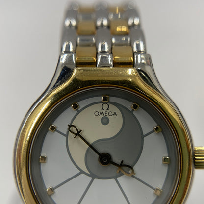 【中古品】【レディース】 OMEGA オメガ シンボル K18/ステンレス コンビ 595.0101 クォーツ レディース腕時計 稼働品 197-260614-KB-11-ich 万代Net店