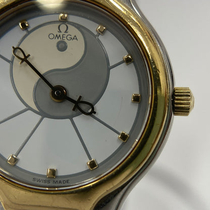 【中古品】【レディース】 OMEGA オメガ シンボル K18/ステンレス コンビ 595.0101 クォーツ レディース腕時計 稼働品 197-260614-KB-11-ich 万代Net店
