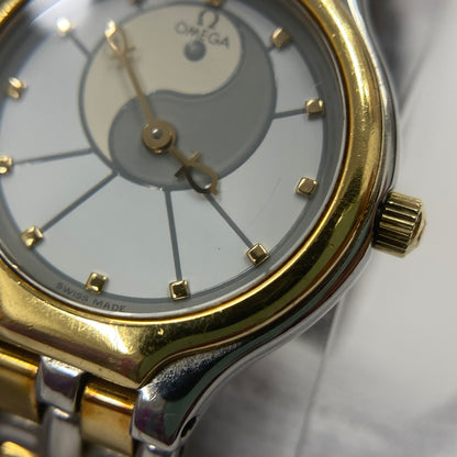 【中古品】【レディース】 OMEGA オメガ シンボル K18/ステンレス コンビ 595.0101 クォーツ レディース腕時計 稼働品 197-260614-KB-11-ich 万代Net店