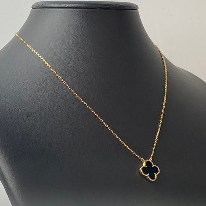 【中古品】【レディース】 ヴァンクリーフ&アーペル VanCleef & Arpels ネックレス Au750 ヴィンテージアルハンブラ オニキス 旧型デザイン 182-260701-AA-08-ich 万代Net店