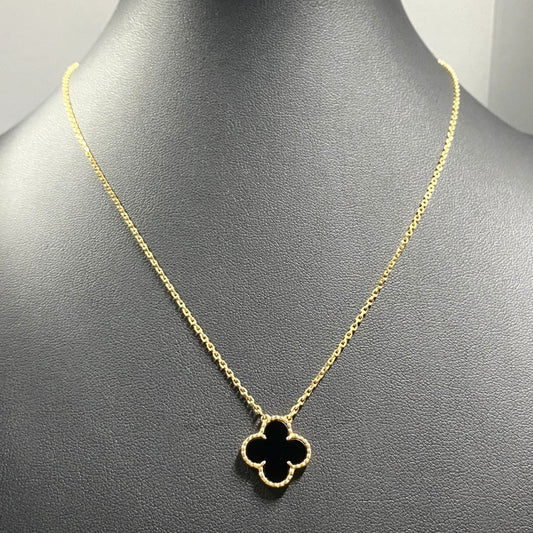 【中古品】【レディース】 ヴァンクリーフ&アーペル VanCleef & Arpels ネックレス Au750 ヴィンテージアルハンブラ オニキス 旧型デザイン 182-260701-AA-08-ich 万代Net店
