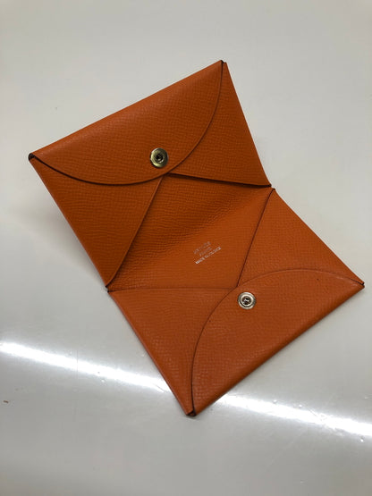 【中古品】【レディース】 HERMES エルメス カルヴィ カードケース ヴァーエプソン オレンジ □M刻印 小物 (ICH) 181-260823-AS-8-hon カラー：オレンジ 万代Net店