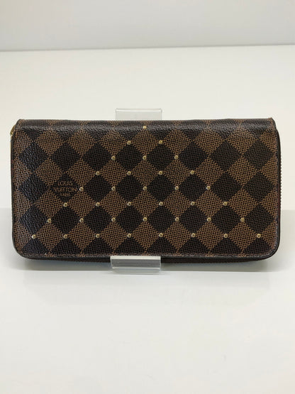【現状渡し品】【レディース】 LOUIS VUITTON ルイヴィトン N60122 ジッピーウォレット スタッズ ダミエ エベヌ 長財布 ラウンドファスナー (ICH) 179-260823-AS-7-hon カラー：ブラウン 万代Net店