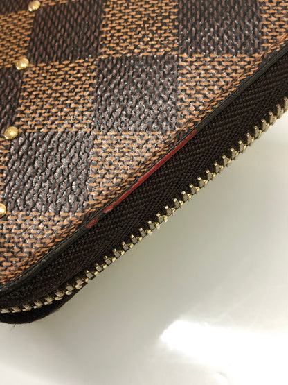【現状渡し品】【レディース】 LOUIS VUITTON ルイヴィトン N60122 ジッピーウォレット スタッズ ダミエ エベヌ 長財布 ラウンドファスナー (ICH) 179-260823-AS-7-hon カラー：ブラウン 万代Net店