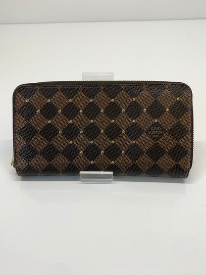【現状渡し品】【レディース】 LOUIS VUITTON ルイヴィトン N60122 ジッピーウォレット スタッズ ダミエ エベヌ 長財布 ラウンドファスナー (ICH) 179-260823-AS-7-hon カラー：ブラウン 万代Net店