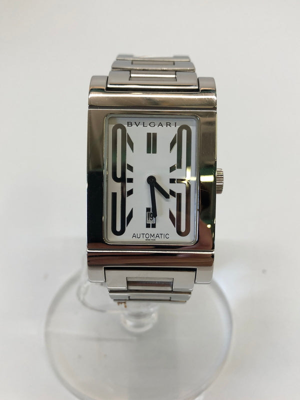 【中古品】【メンズ】 BVLGARI ブルガリ 腕時計 Rettangolo レッタンゴロ RT45S 自動巻き 白文字盤 デイト (ICH) 183-260823-AS-5-hon カラー：シルバー 万代Net店