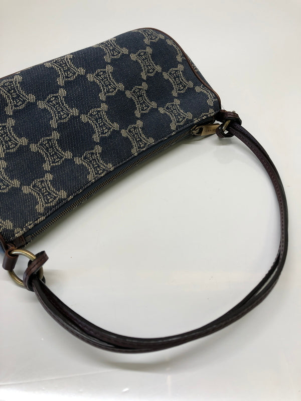 【現状渡し品】【レディース】 CELINE セリーヌ マカダム デニム アクセサリーポーチ CE00/14 ハンドバッグ カバン (ICH) 180-260823-AS-6-hon カラー：ネイビー 万代Net店