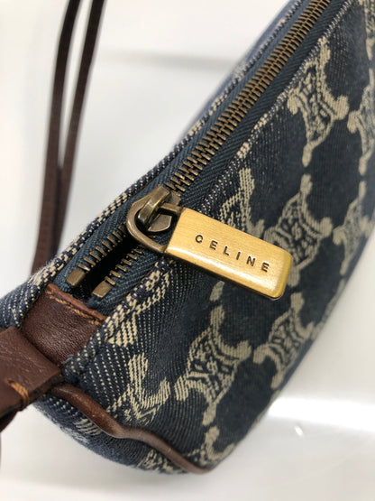 【現状渡し品】【レディース】 CELINE セリーヌ マカダム デニム アクセサリーポーチ CE00/14 ハンドバッグ カバン (ICH) 180-260823-AS-6-hon カラー：ネイビー 万代Net店