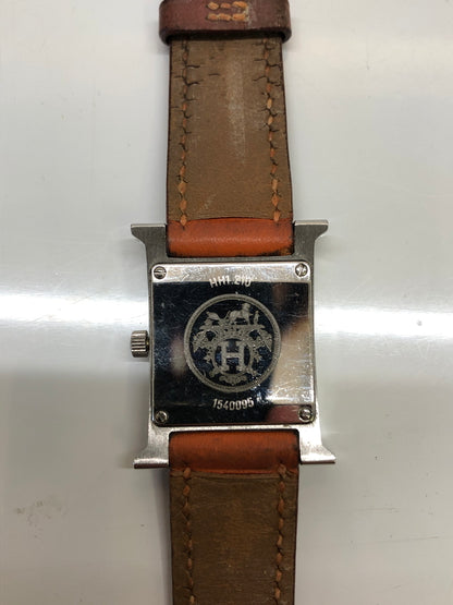 【現状渡し品】【レディース】 HERMES エルメス 腕時計 Hウォッチ 銀座オープン記念 HH1.210 ホワイト文字盤 (ICH) 183-260823-AS-4-hon カラー：シルバー/ブラウン 万代Net店