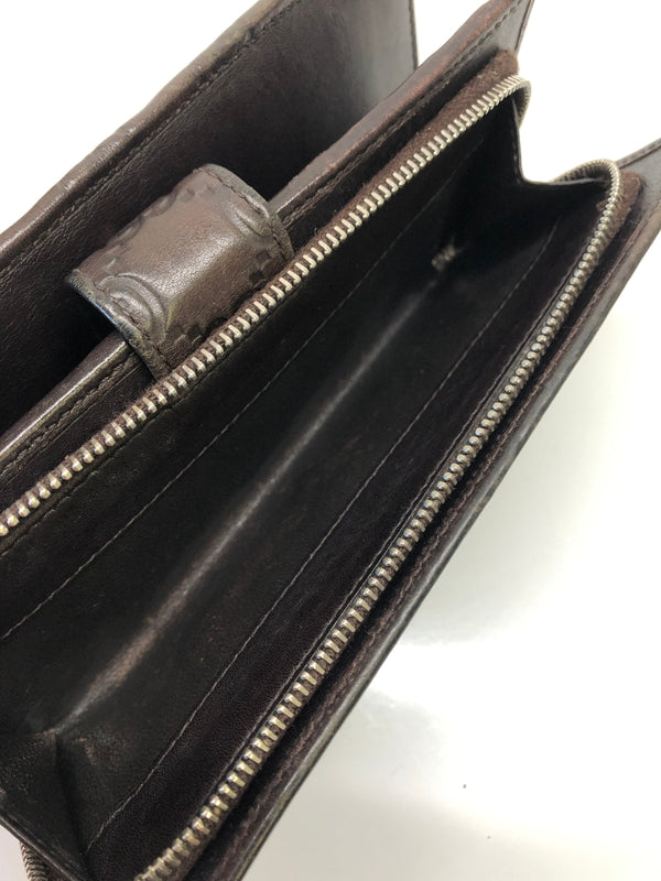 【現状渡し品】【レディース】 GUCCI グッチ 二つ折り長財布 グッチシマ 233024-2149 ブラウン レザー チャーム付き (ICH) 181-260823-AS-10-hon カラー：ブラウン 万代Net店