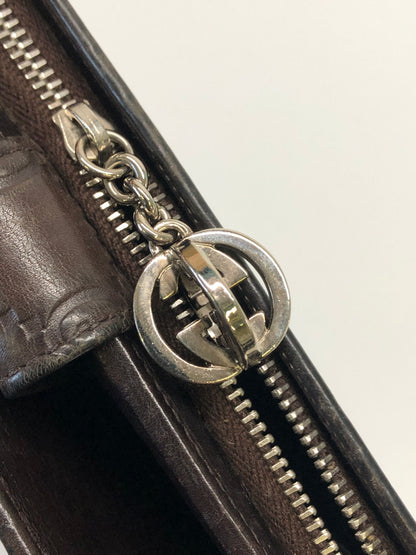 【現状渡し品】【レディース】 GUCCI グッチ 二つ折り長財布 グッチシマ 233024-2149 ブラウン レザー チャーム付き (ICH) 181-260823-AS-10-hon カラー：ブラウン 万代Net店