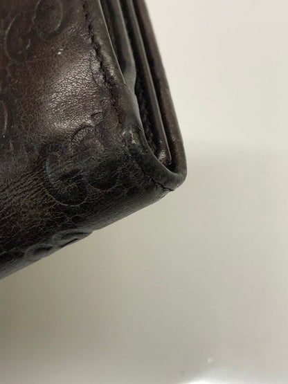 【現状渡し品】【レディース】 GUCCI グッチ 二つ折り長財布 グッチシマ 233024-2149 ブラウン レザー チャーム付き (ICH) 181-260823-AS-10-hon カラー：ブラウン 万代Net店