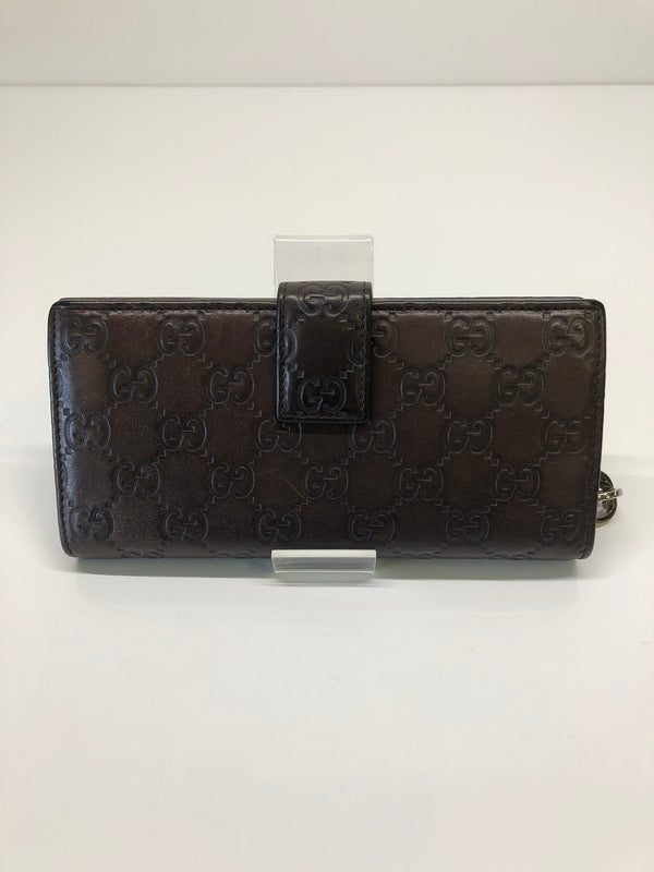 【現状渡し品】【レディース】 GUCCI グッチ 二つ折り長財布 グッチシマ 233024-2149 ブラウン レザー チャーム付き (ICH) 181-260823-AS-10-hon カラー：ブラウン 万代Net店