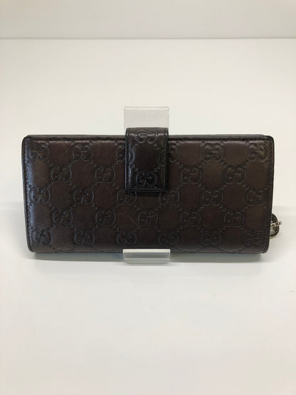 【現状渡し品】【レディース】 GUCCI グッチ 二つ折り長財布 グッチシマ 233024-2149 ブラウン レザー チャーム付き (ICH) 181-260823-AS-10-hon カラー：ブラウン 万代Net店