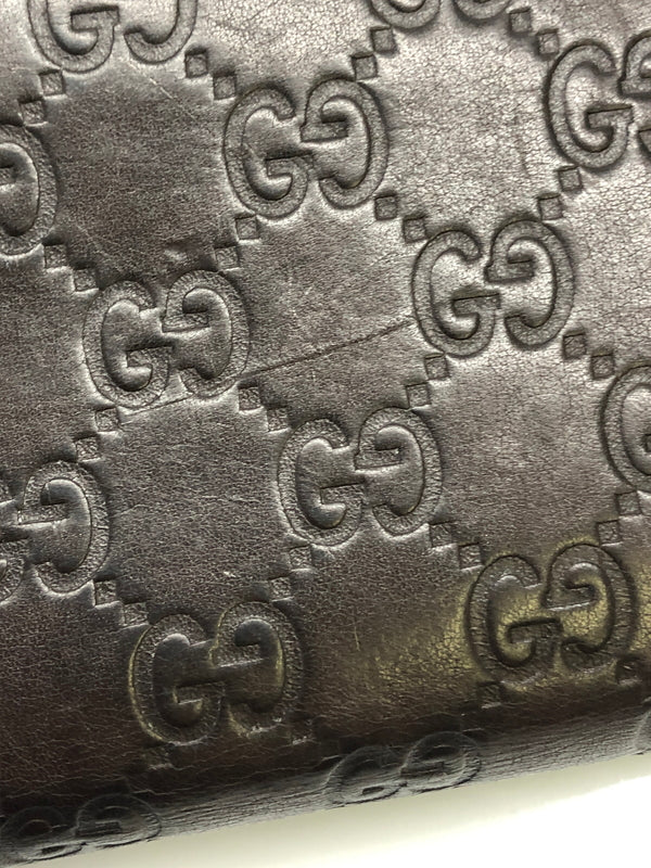 【現状渡し品】【レディース】 GUCCI グッチ 二つ折り長財布 グッチシマ 233024-2149 ブラウン レザー チャーム付き (ICH) 181-260823-AS-10-hon カラー：ブラウン 万代Net店