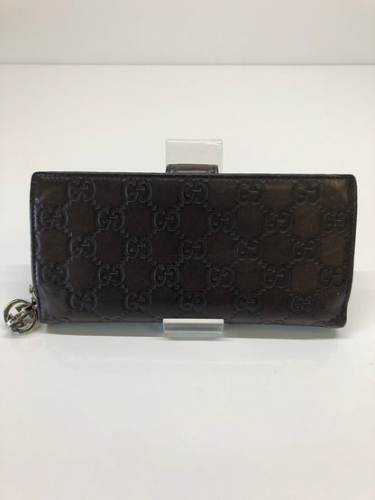 【現状渡し品】【レディース】 GUCCI グッチ 二つ折り長財布 グッチシマ 233024-2149 ブラウン レザー チャーム付き (ICH) 181-260823-AS-10-hon カラー：ブラウン 万代Net店