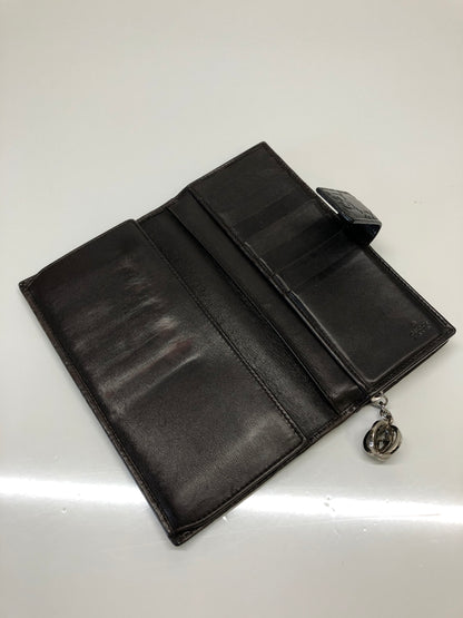 【現状渡し品】【レディース】 GUCCI グッチ 二つ折り長財布 グッチシマ 233024-2149 ブラウン レザー チャーム付き (ICH) 181-260823-AS-10-hon カラー：ブラウン 万代Net店