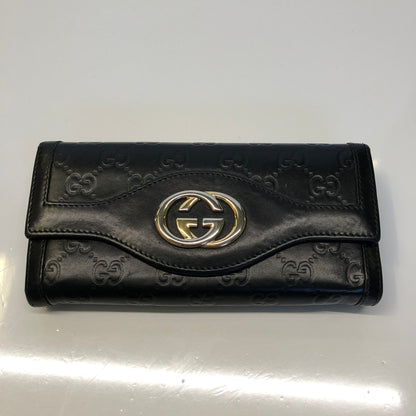 【現状渡し品】【レディース】 GUCCI グッチ 282431・2067 グッチシマ インターロッキング 長財布 ロングウォレット レザー (ICH) 181-260906-AS-1-hon カラー：ブラック 万代Net店