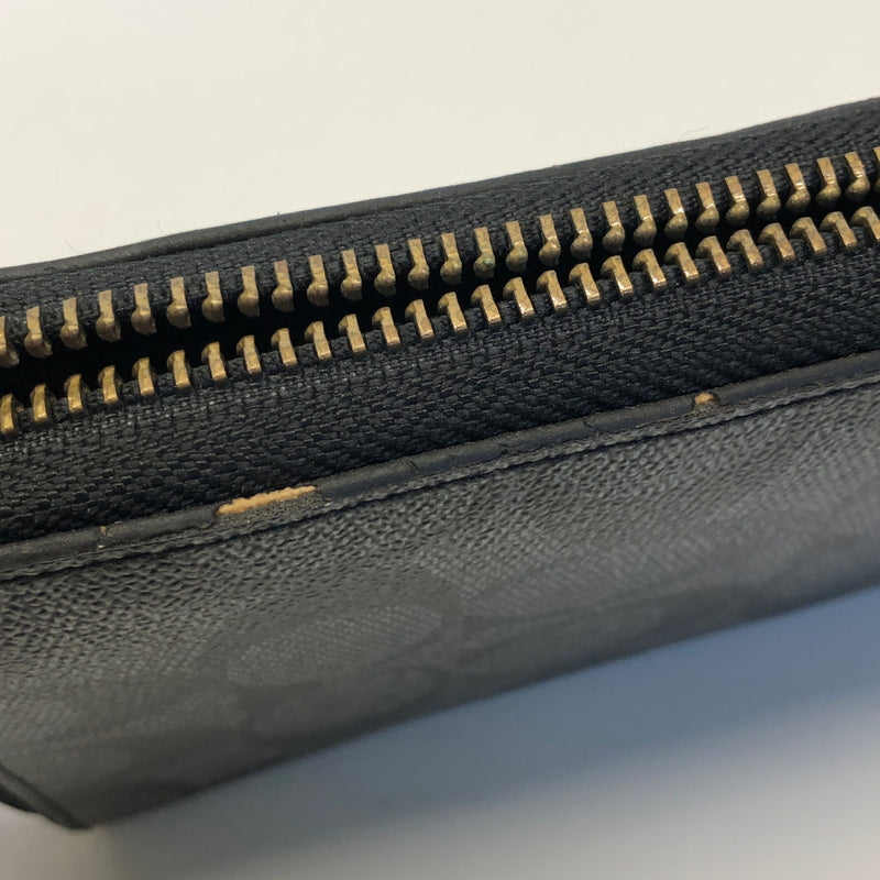 【現状渡し品】【メンズ/レディース】 COACH コーチ F74597 ラウンドファスナー 長財布 ロングウォレット (ICH) 200-260906-AS-3-hon カラー：ブラック 万代Net店