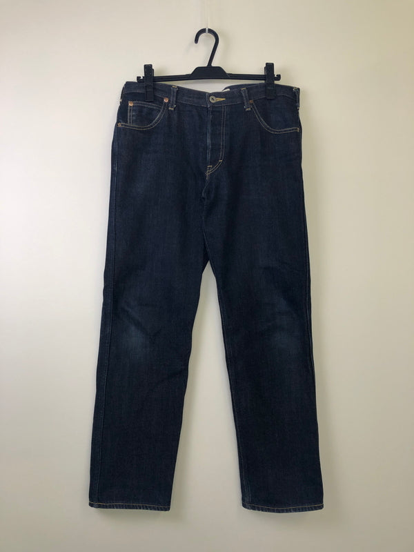 【中古品】【メンズ】 BLUCO ブルコ OL-027 馬革ラベル ボタンフライ デニムパンツ ボトムス (ICH) 156-260906-AS-8-hon サイズ：M カラー：インディゴ 万代Net店