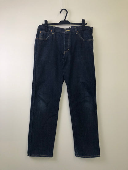【中古品】【メンズ】 BLUCO ブルコ OL-027 馬革ラベル ボタンフライ デニムパンツ ボトムス (ICH) 156-260906-AS-8-hon サイズ：M カラー：インディゴ 万代Net店