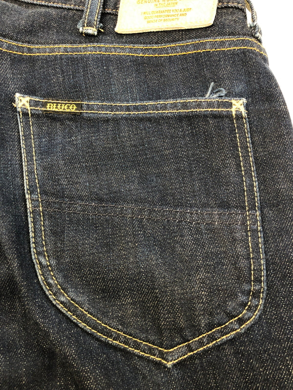 【中古品】【メンズ】 BLUCO ブルコ OL-027 馬革ラベル ボタンフライ デニムパンツ ボトムス (ICH) 156-260906-AS-8-hon サイズ：M カラー：インディゴ 万代Net店
