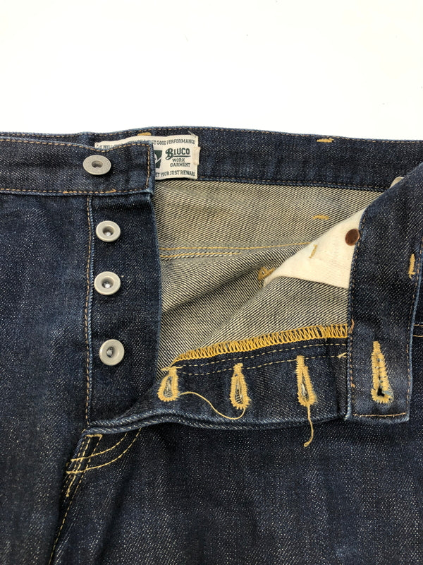 【中古品】【メンズ】 BLUCO ブルコ OL-027 馬革ラベル ボタンフライ デニムパンツ ボトムス (ICH) 156-260906-AS-8-hon サイズ：M カラー：インディゴ 万代Net店