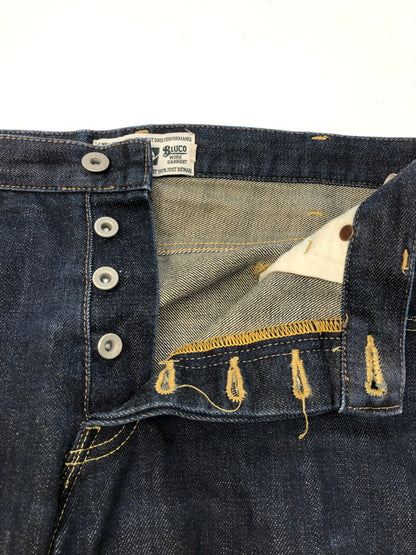 【中古品】【メンズ】 BLUCO ブルコ OL-027 馬革ラベル ボタンフライ デニムパンツ ボトムス (ICH) 156-260906-AS-8-hon サイズ：M カラー：インディゴ 万代Net店