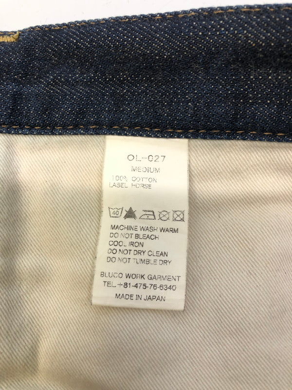 【中古品】【メンズ】 BLUCO ブルコ OL-027 馬革ラベル ボタンフライ デニムパンツ ボトムス (ICH) 156-260906-AS-8-hon サイズ：M カラー：インディゴ 万代Net店