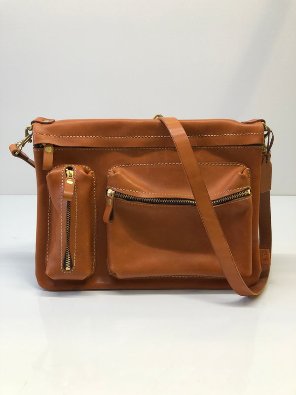 【中古品】【メンズ】 HERZ ヘルツ CK-125 リバーシブル ショルダーバッグ ワイドタイプ カバン (ICH) 188-260906-AS-10-hon カラー：キャメル 万代Net店