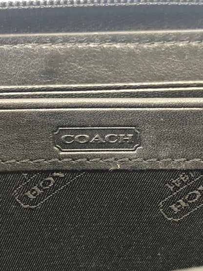 【中古品】【レディース】 COACH コーチ アコーディオン シグネチャー ストライプ PVCレザー ラウンドファスナー 長財布 ロングウォレット (ICH) 200-260912-AS-2-hon カラー：ブラック/グレー 万代Net店