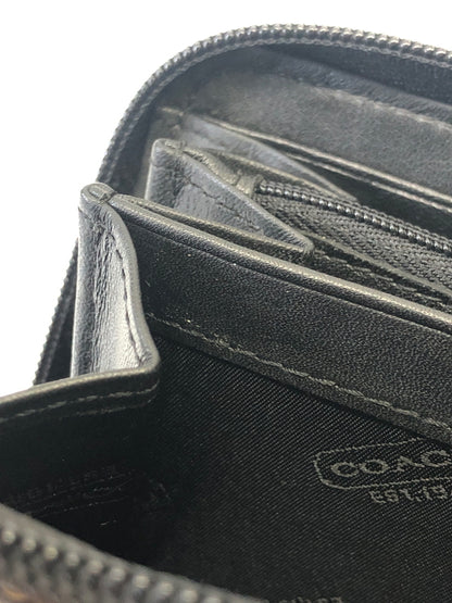 【中古品】【レディース】 COACH コーチ アコーディオン シグネチャー ストライプ PVCレザー ラウンドファスナー 長財布 ロングウォレット (ICH) 200-260912-AS-2-hon カラー：ブラック/グレー 万代Net店