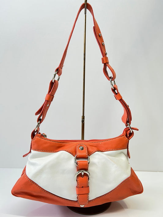 【中古品】【レディース】 COCCINELLE コチネレ バイカラー ミニショルダーバッグ レザー (ICH) 188-261004-AS-2-hon カラー：オレンジ/ホワイト 万代Net店