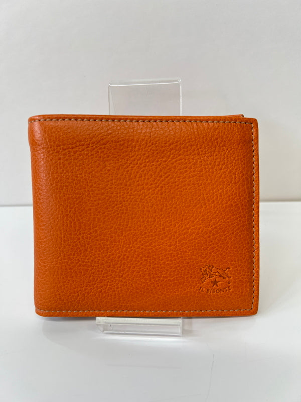 【中古美品】【メンズ/レディース】 IL BISONTE イルビゾンテ スタンダードコレクション 411853 二つ折り財布 牛革 ヤキヌメ (ICH) 200-261004-AS-4-hon カラー：ブラウン 万代Net店
