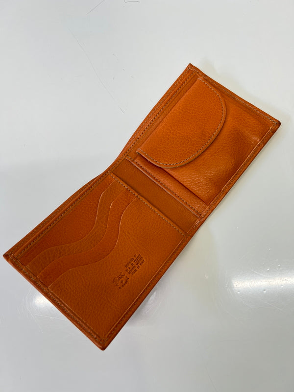 【中古美品】【メンズ/レディース】 IL BISONTE イルビゾンテ スタンダードコレクション 411853 二つ折り財布 牛革 ヤキヌメ (ICH) 200-261004-AS-4-hon カラー：ブラウン 万代Net店
