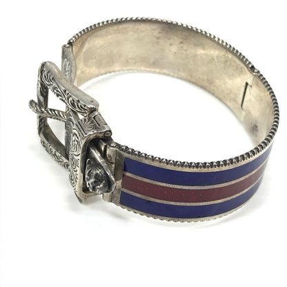 【現状渡し品】【メンズ】 GUCCI グッチ TYGER ENAMEL WEB STRIPE BUCKLE BRACELET タイガー エナメル ウェブ ストライプ バックル ブレスレット アクセサリー 182-260621-na-01-tagh カラー：マルチカラー 万代Net店