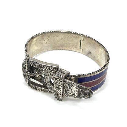 【現状渡し品】【メンズ】 GUCCI グッチ TYGER ENAMEL WEB STRIPE BUCKLE BRACELET タイガー エナメル ウェブ ストライプ バックル ブレスレット アクセサリー 182-260621-na-01-tagh カラー：マルチカラー 万代Net店