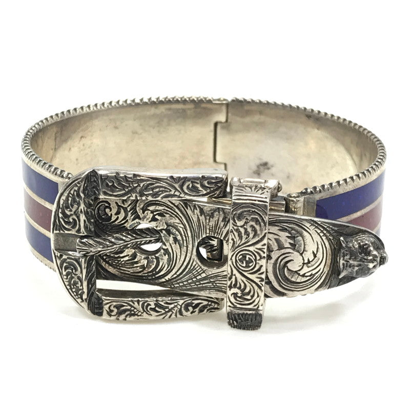 【現状渡し品】【メンズ】 GUCCI グッチ TYGER ENAMEL WEB STRIPE BUCKLE BRACELET タイガー エナメル ウェブ ストライプ バックル ブレスレット アクセサリー 182-260621-na-01-tagh カラー：マルチカラー 万代Net店