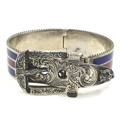 【現状渡し品】【メンズ】 GUCCI グッチ TYGER ENAMEL WEB STRIPE BUCKLE BRACELET タイガー エナメル ウェブ ストライプ バックル ブレスレット アクセサリー 182-260621-na-01-tagh カラー：マルチカラー 万代Net店