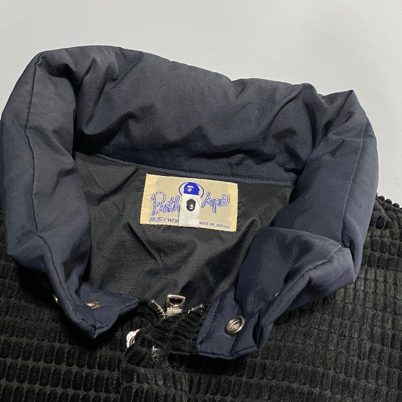 【中古品】【メンズ】 A BATHING APE アベイシングエイプ ELBOW PATCH SWITCHING WESTERN DOWN JACKET エルボー パッチ スイッチング ウエスタン ダウン ジャケット アウター 142-260624-cs-19-izu サイズ：L カラー：ブラック 万代Net店