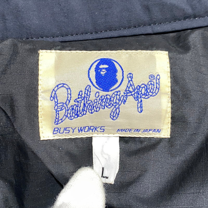 【中古品】【メンズ】 A BATHING APE アベイシングエイプ ELBOW PATCH SWITCHING WESTERN DOWN JACKET エルボー パッチ スイッチング ウエスタン ダウン ジャケット アウター 142-260624-cs-19-izu サイズ：L カラー：ブラック 万代Net店