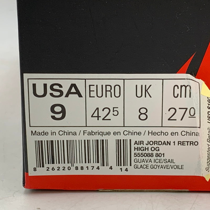 【中古品】【メンズ】 NIKE ナイキ 555088-801 AIR JORDAN 1 RETRO HIGH エア ジョーダン ワン レトロ ハイ スニーカー シューズ 靴 160-260425-cs-07-izu サイズ：27cm カラー：GUAVA ICE/SAIL 万代Net店