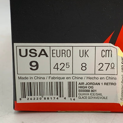 【中古品】【メンズ】 NIKE ナイキ 555088-801 AIR JORDAN 1 RETRO HIGH エア ジョーダン ワン レトロ ハイ スニーカー シューズ 靴 160-260425-cs-07-izu サイズ：27cm カラー：GUAVA ICE/SAIL 万代Net店