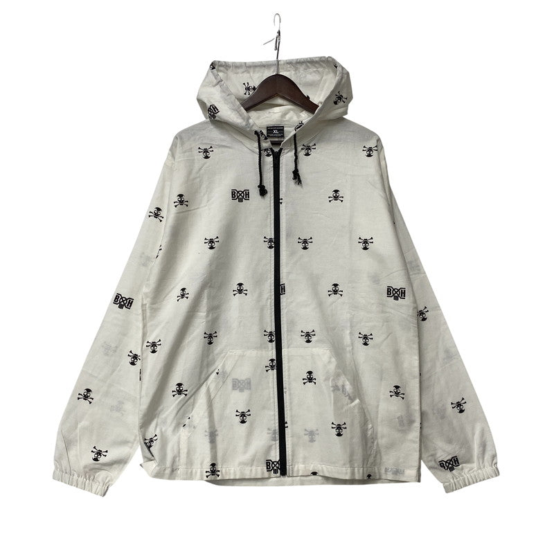 【中古品】【メンズ】 BOUNTY HUNTER バウンティーハンター SKULL ZIP HOODIE スカル ジップ フーディー トップス 長袖 142-260615-cs-03-izu サイズ：XL カラー：ホワイト 万代Net店