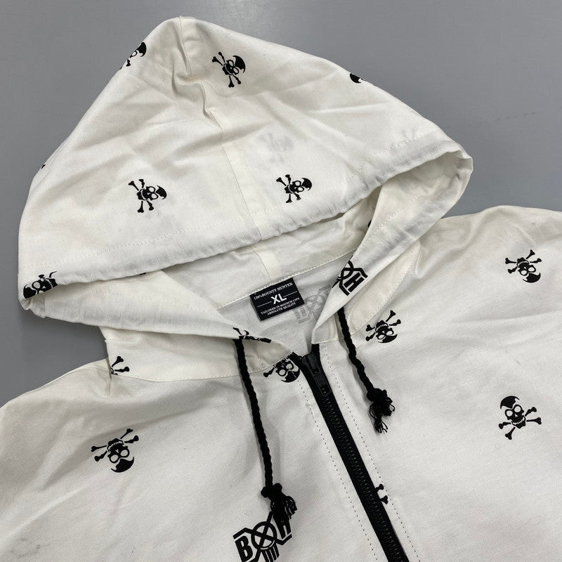 【中古品】【メンズ】 BOUNTY HUNTER バウンティーハンター SKULL ZIP HOODIE スカル ジップ フーディー トップス 長袖 142-260615-cs-03-izu サイズ：XL カラー：ホワイト 万代Net店