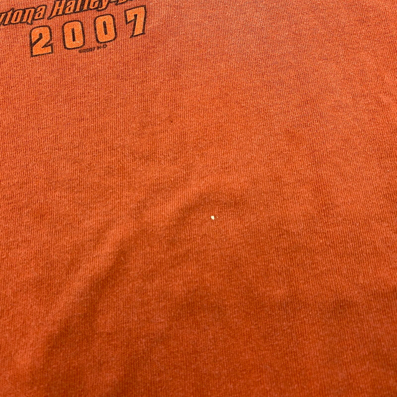 【中古品】【メンズ】 HARLEY DAVIDSON ハーレーダビッドソン DAYTONA BIKE WEEK PRINT S/S TEE c2007 プリント 半袖Tシャツ USA製 146-260713-as-14-izu サイズ：XL カラー：オレンジ 万代Net店