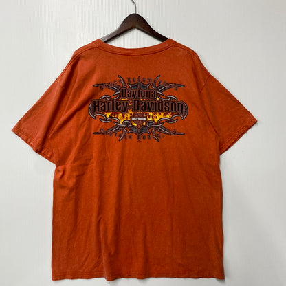 【中古品】【メンズ】 HARLEY DAVIDSON ハーレーダビッドソン DAYTONA BIKE WEEK PRINT S/S TEE c2007 プリント 半袖Tシャツ USA製 146-260713-as-14-izu サイズ：XL カラー：オレンジ 万代Net店
