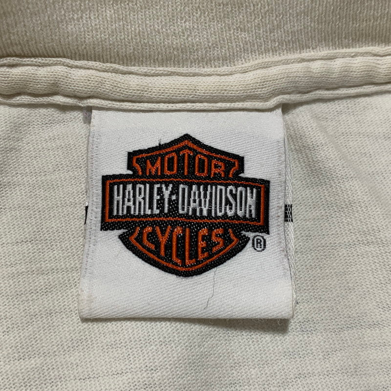 【現状渡し品】【メンズ】 HARLEY-DAVIDSON ハーレーダビッドソン 星条旗 PRINT S S TEE プリント ショートスリーブ Tシャツ トップス 半袖 145-260625-ya-07-izu サイズ：下記参照 カラー：ホワイト 万代Net店