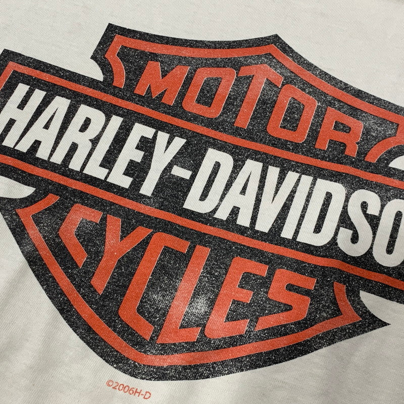 【現状渡し品】【メンズ】 HARLEY-DAVIDSON ハーレーダビッドソン 星条旗 PRINT S S TEE プリント ショートスリーブ Tシャツ トップス 半袖 145-260625-ya-07-izu サイズ：下記参照 カラー：ホワイト 万代Net店